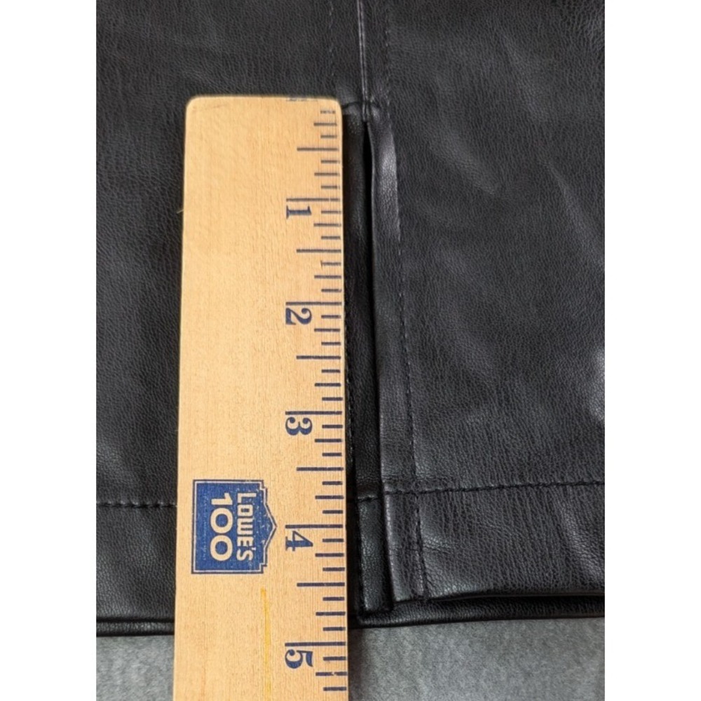 Juicy by Juicy Couture Womens Faux Leather Mini Skirt XS Black‎ Slit - Picture 10 of 10